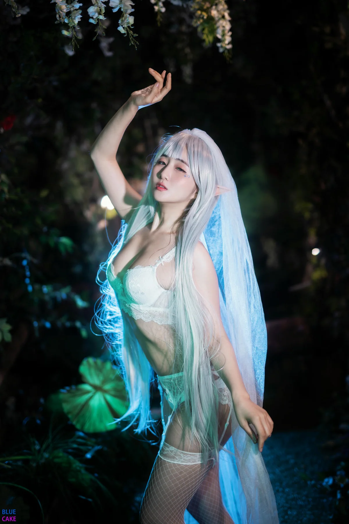 图片[1]-BLUECAKE No.074 Jina红色内衣写真-慕色阁