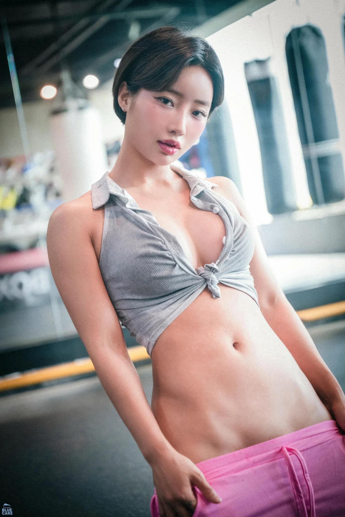 图片[1]-BLUECAKE No.147 Booty Queen粉色健身短裤 - 微觅圈-微觅圈